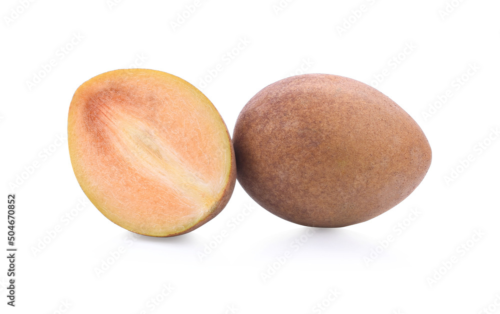 fresh sapote fruits isolated on white background fresh sapote fruits isolated on white background