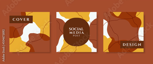 Trendy vector collection of minimal liquid organic shapes, abstract backgrounds ideal for social media posts, blogs, banners and more.