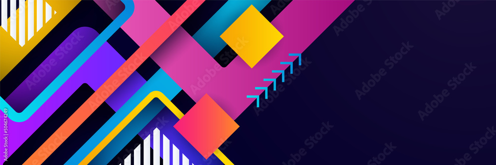 Abstract colourful colorful geometric banner light triangle line shape with futuristic concept presentation background