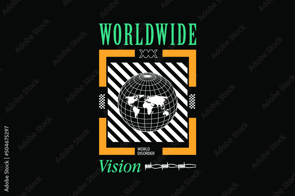 Naklejka premium Creative streetwear clothing apparel typography style graphic design