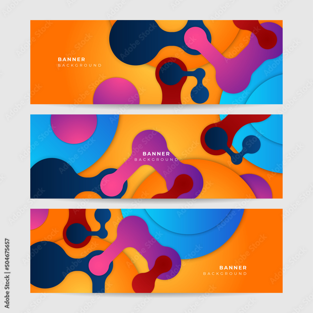 Abstract geometric web banner vector gradient template background