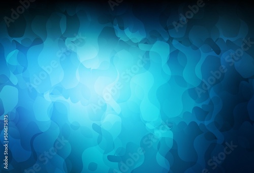 Dark BLUE vector background with abstract shapes.