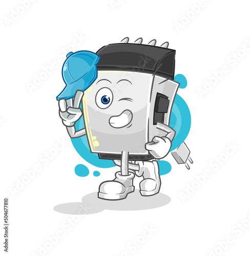 hair clipper young boy character cartoon