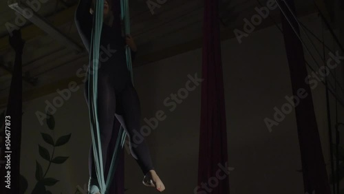 Young woman in aerial dance photo