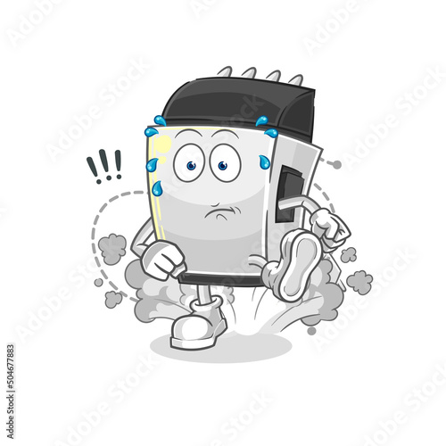 hair clipper running illustration. character vector