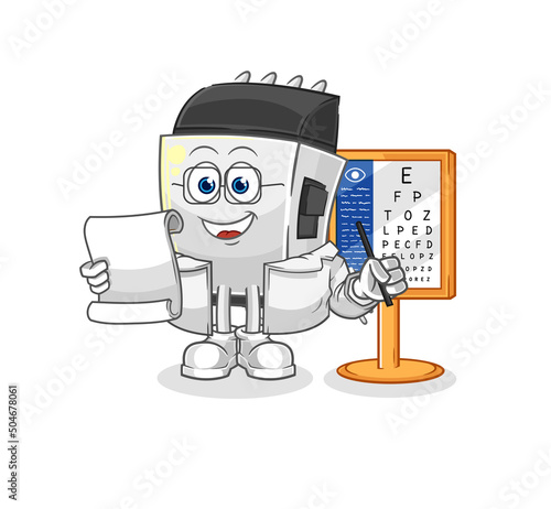 hair clipper oculist cartoon. cartoon mascot vector