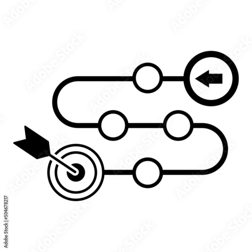 Product roadmap or project development roadmap vector icon for app and website