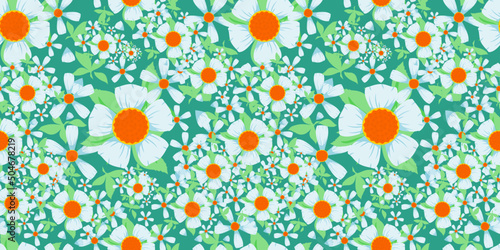 Seamless pattern. Summer flowers. Flower background.