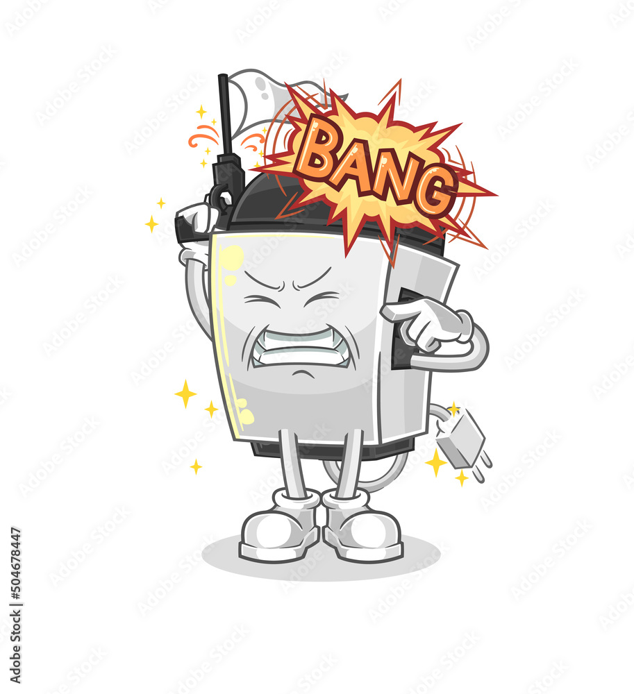 Obraz premium hair clipper warning shot mascot. cartoon vector