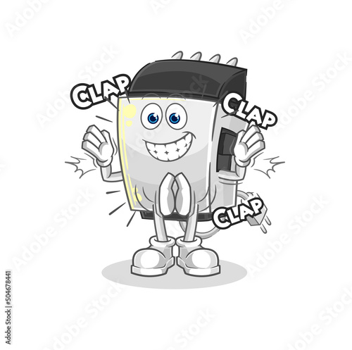 hair clipper applause illustration. character vector