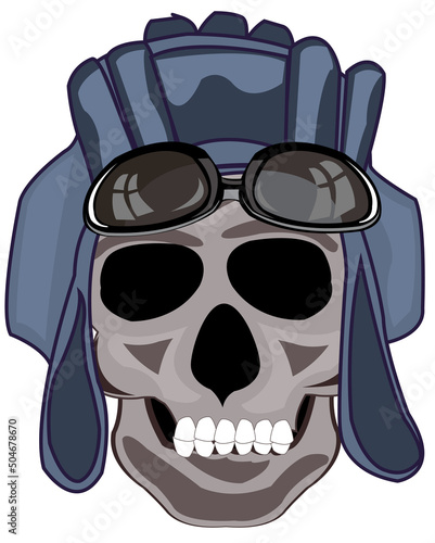 Skull of the person in send armorer a cartoon