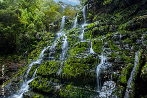 Nelson Falls near Derwent Bridge in Tasmania Australia
