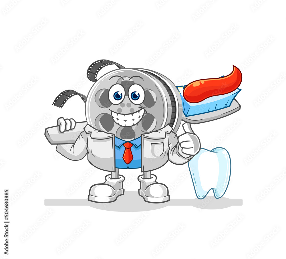 film reel dentist illustration. character vector film reel dentist illustration. character vector
