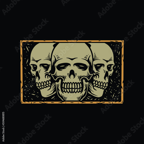 skull tattoo illustration vector design