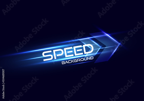 Abstract modern speed light arrow effect on black background vector illustration.