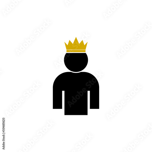 Customer membership client crown icon isolated on white background