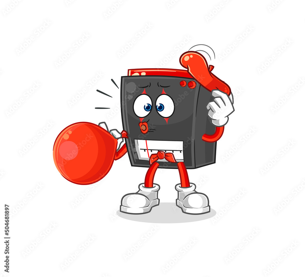 radio pantomime blowing balloon. cartoon mascot vector