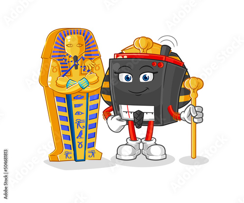 radio ancient egypt cartoon. cartoon mascot vector