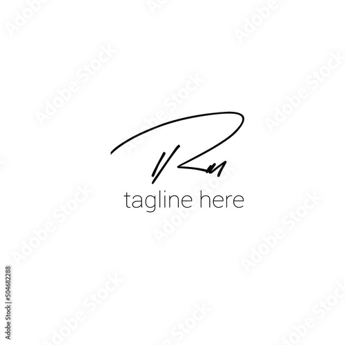Rm initial handwriting logo vector