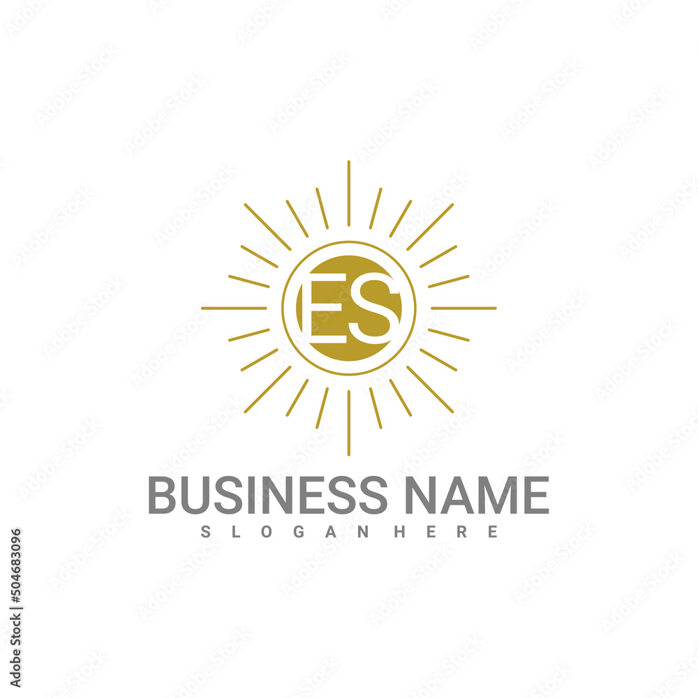 Fototapeta premium Letter E S logo vector template, Creative E S logo design concepts