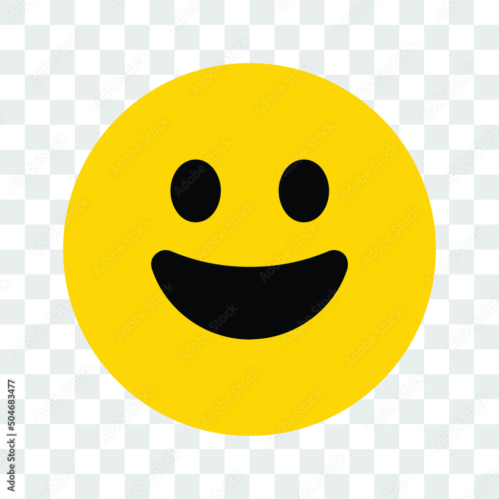 Fototapeta premium Smile yellow face on transparent background. Vector illustration isolated. EPS 10