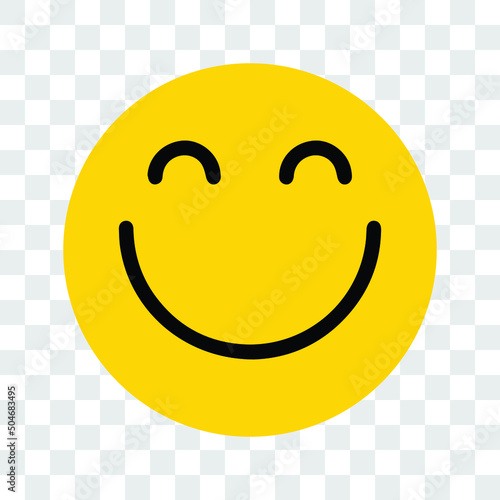 Smile yellow face on transparent background. Vector illustration isolated. EPS 10
