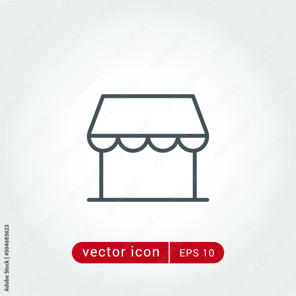 Store icon. Simple outline style. Online shop concept. Thin line vector illustration isolated. EPS 10. Store icon. Simple outline style. Online shop concept. Thin line vector illustration isolated. EPS 10.
