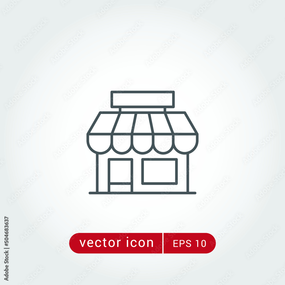 Store icon. Simple outline style. Online shop concept. Thin line vector illustration isolated. EPS 10. Store icon. Simple outline style. Online shop concept. Thin line vector illustration isolated. EPS 10.