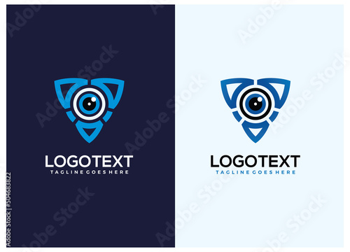 Modern Abstract Camera Smart Security logo design [vector]