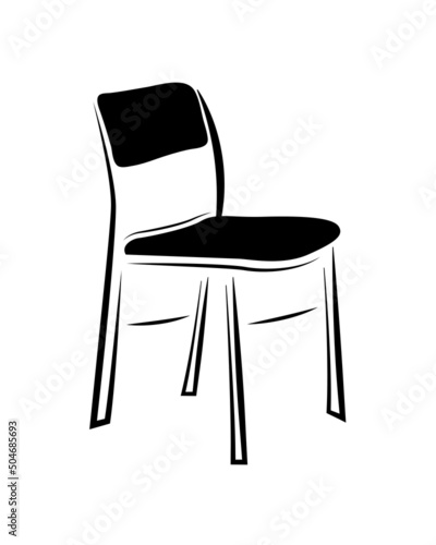 Wooden stool vector isolated on white. Modern stool chair icon.