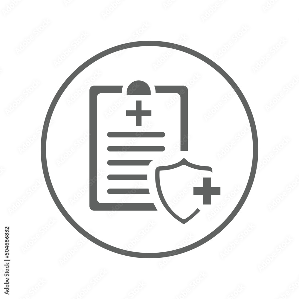 Health insurance, medical bill icon. Gray vector design. Health insurance, medical bill icon. Gray vector design.