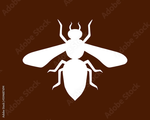 Stencil doodle bee icon. Hand drawn vector stock illustration. EPS 10