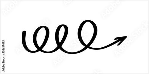 Doodle arrow clipart isolated. Hand drawn art line. Sketch vector stock illustration. EPS 10
