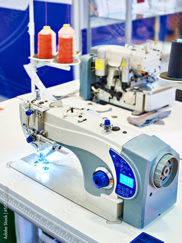 Single needle lockstitch sewing machine photo