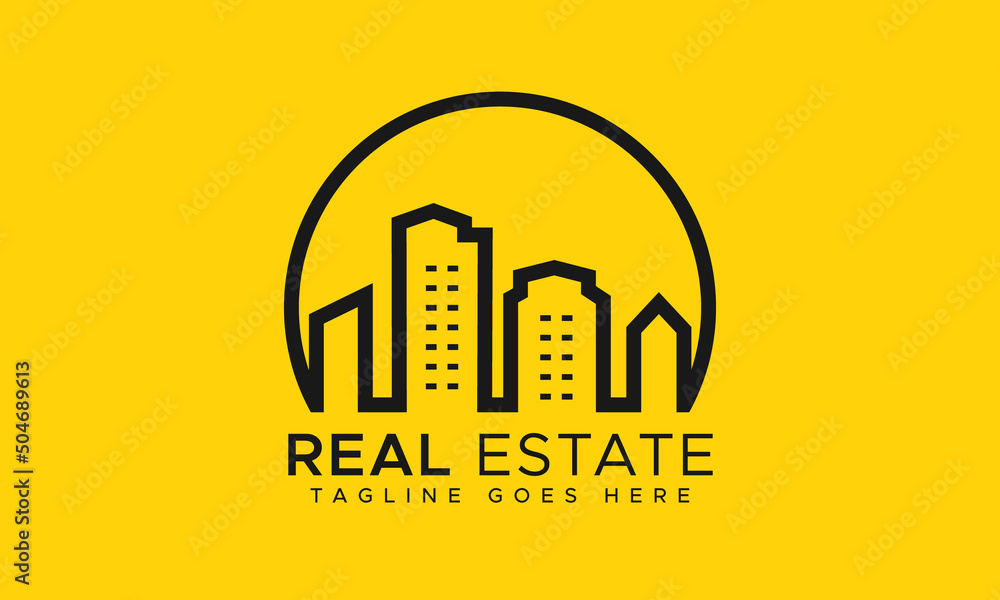 Modern Real Estate Building Logo Design Template Modern Real Estate Building Logo Design Template