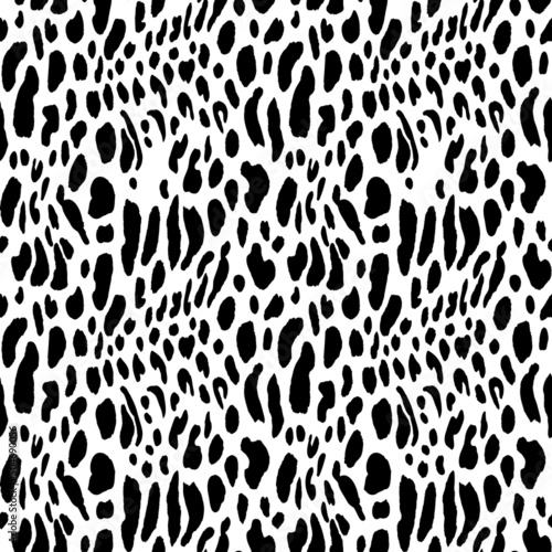 Abstract modern leopard seamless pattern. Animals trendy background. Black and white decorative vector stock illustration for print  fabric  textile. Modern monochrome ornament of stylized skin