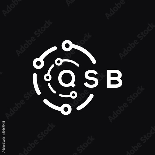 QSB letter logo design on black background. QSB  creative initials letter logo concept. QSB letter design.
 photo