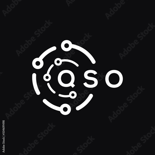QSO letter logo design on black background. QSO creative initials letter logo concept. QSO letter design. 