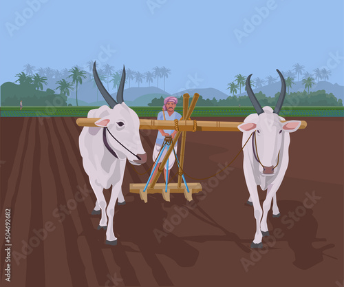 Indian agriculture farmer working