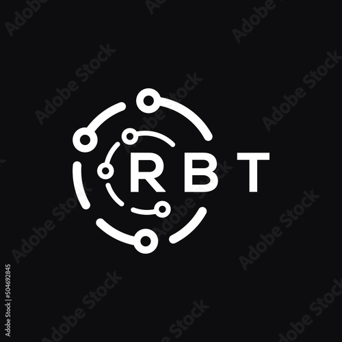RBT technology letter logo design on black  background. RBT creative initials technology letter logo concept. RBT technology letter design. 