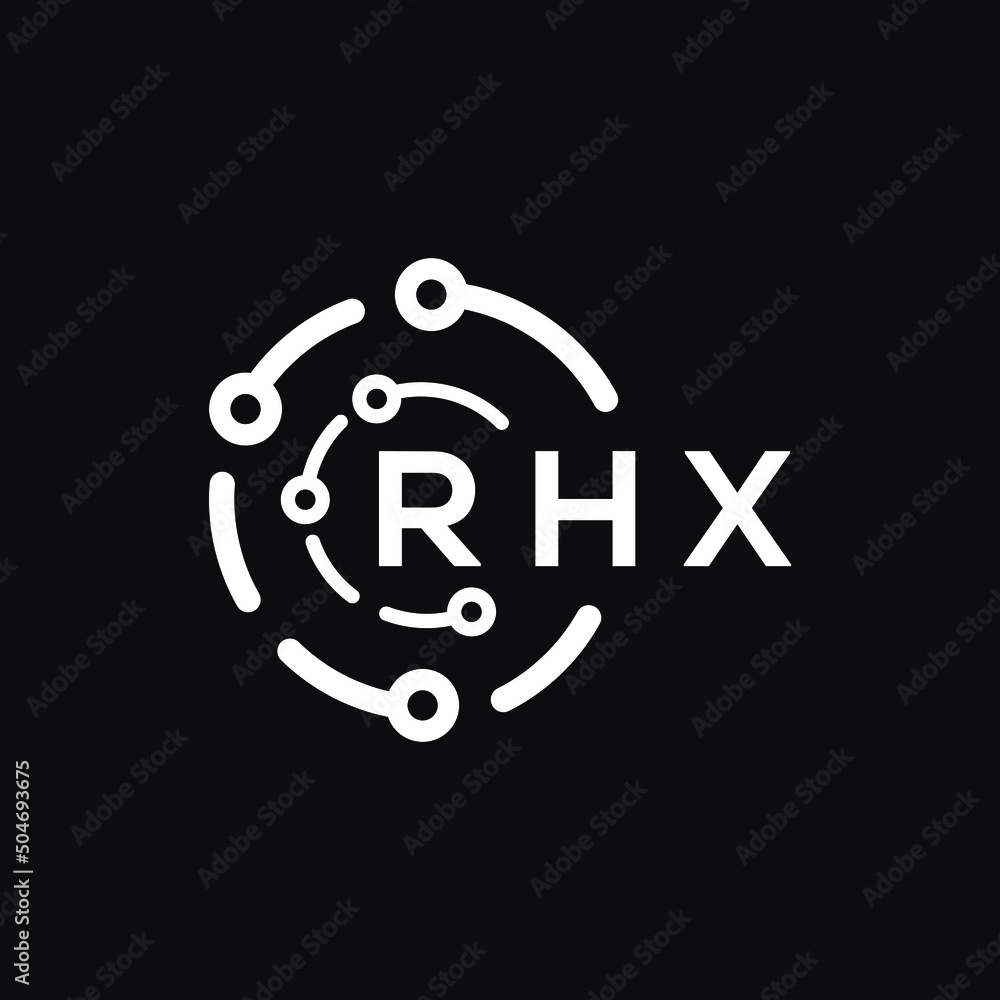 RHX letter logo design on black background. RHX creative initials letter logo concept. RHX letter design. RHX letter logo design on black background. RHX creative initials letter logo concept. RHX letter design.