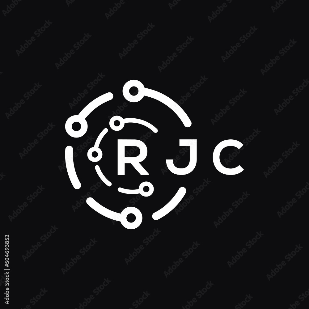 RJC letter logo design on black background. RJC creative initials letter logo concept. RJC letter design. RJC letter logo design on black background. RJC creative initials letter logo concept. RJC letter design.