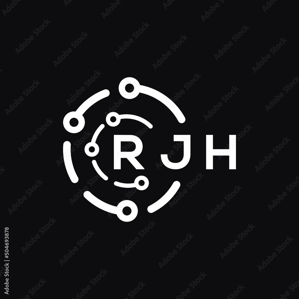RJH letter logo design on black background. RJH creative initials letter logo concept. RJH letter design. RJH letter logo design on black background. RJH creative initials letter logo concept. RJH letter design.