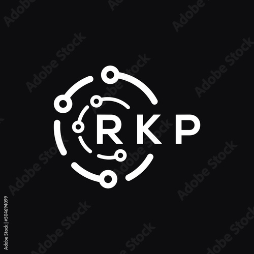 RKP letter logo design on black background. RKP  creative initials letter logo concept. RKP letter design. photo