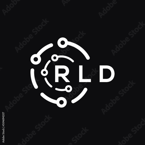 RLD letter logo design on black background. RLD  creative initials letter logo concept. RLD letter design. photo
