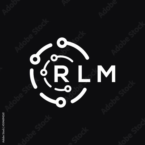 RLM letter logo design on black background. RLM  creative initials letter logo concept. RLM letter design. photo