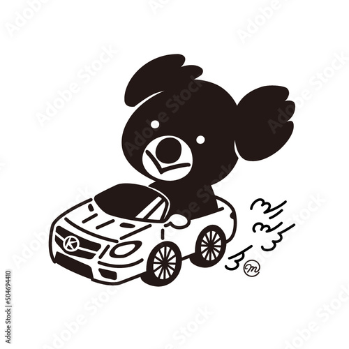 Koala riding toy car illustration - vector