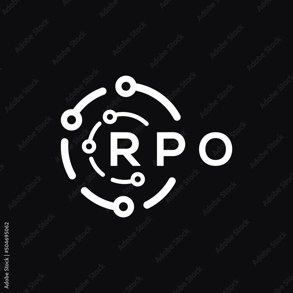 RPO letter logo design on black background. RPO creative initials letter logo concept. RPO letter design. RPO letter logo design on black background. RPO creative initials letter logo concept. RPO letter design.