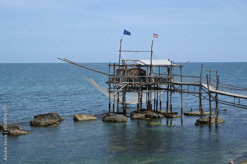 A traditional fishing house in adriatic sea (trabocco) A traditional fishing house in adriatic sea (trabocco)