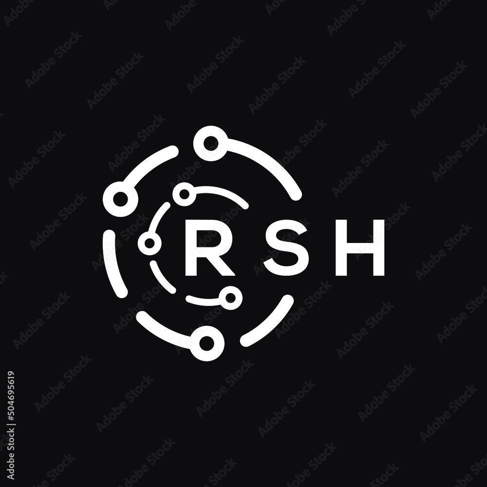 RSH letter logo design on black background. RSH creative initials letter logo concept. RSH letter design. RSH letter logo design on black background. RSH creative initials letter logo concept. RSH letter design.